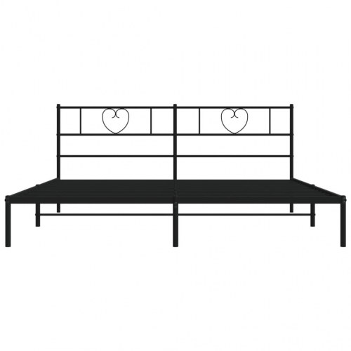 Sengeramme med sengegavl 193×203 cm - metal, sort