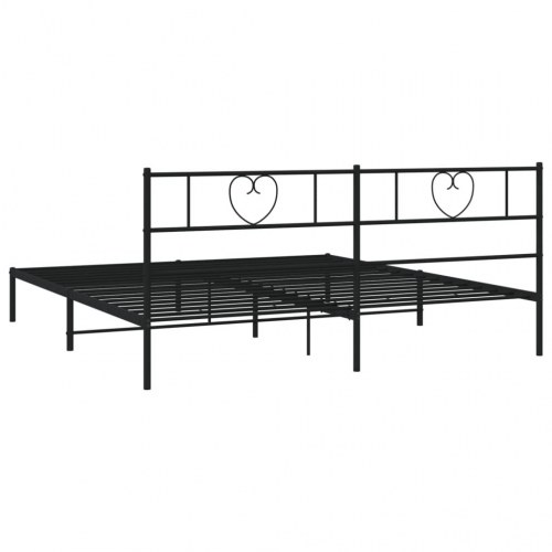 Sengeramme med sengegavl 193×203 cm - metal, sort
