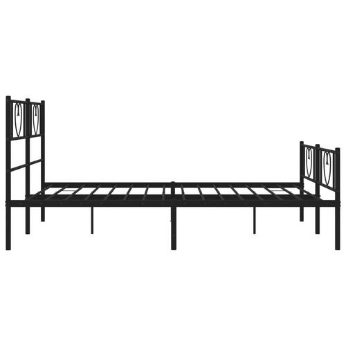 Sengeramme med sengegavl og fodgærde 120x200 cm metal sort