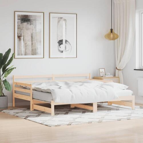 Daybed med udtræk 80x200 cm massivt fyrretræ