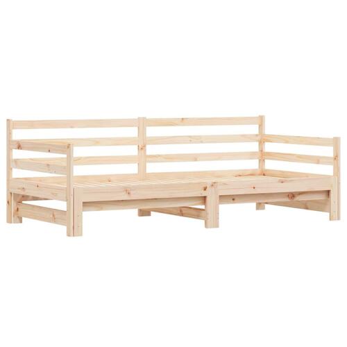 Daybed med udtræk 80x200 cm massivt fyrretræ