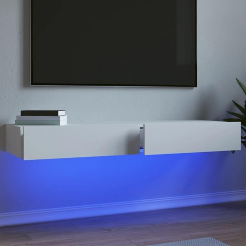 TV-borde med LED-lys 2 stk. 60 x 35 x 15,5 cm - hvid