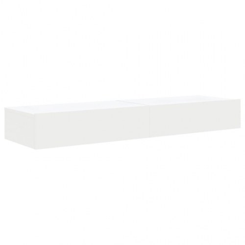 TV-borde med LED-lys 2 stk. 60 x 35 x 15,5 cm - hvid