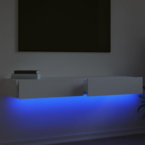 TV-borde med LED-lys 2 stk. 60 x 35 x 15,5 cm - hvid