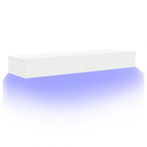 TV-borde med LED-lys 2 stk. 60 x 35 x 15,5 cm - hvid