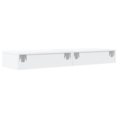 TV-borde med LED-lys 2 stk. 60 x 35 x 15,5 cm - hvid
