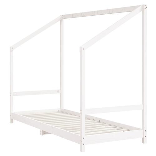 Sengeramme til juniorseng 2x(80x200) cm massivt fyrretræ hvid