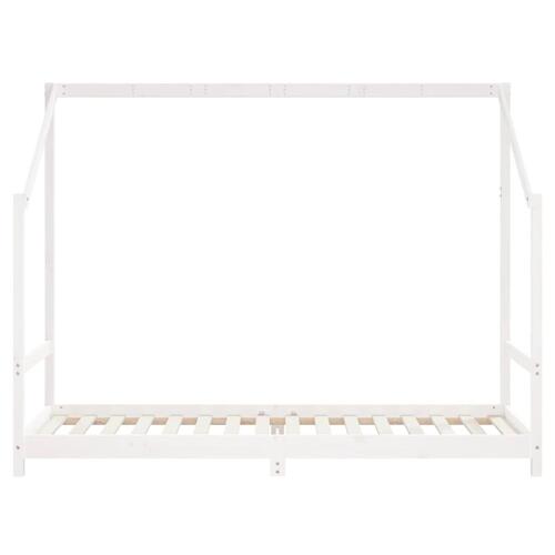 Sengeramme til juniorseng 2x(80x200) cm massivt fyrretræ hvid