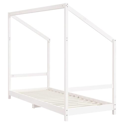 Sengeramme til juniorseng 2x(80x200) cm massivt fyrretræ hvid