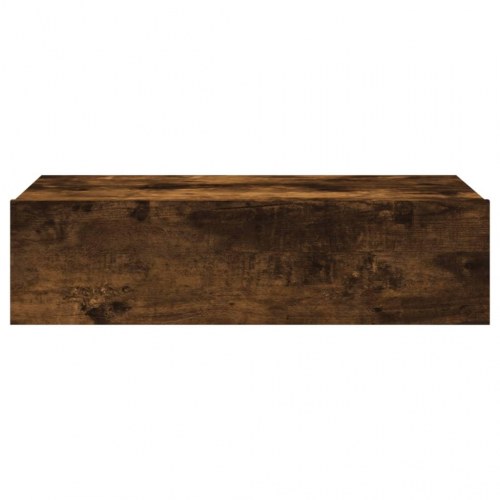 Væghængt TV-bord med LED-lys 60 x 35 x 15,5 cm - røget egetræ