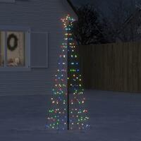 Lysende juletræ med spyd 220 LED'er 180 cm farverigt lys