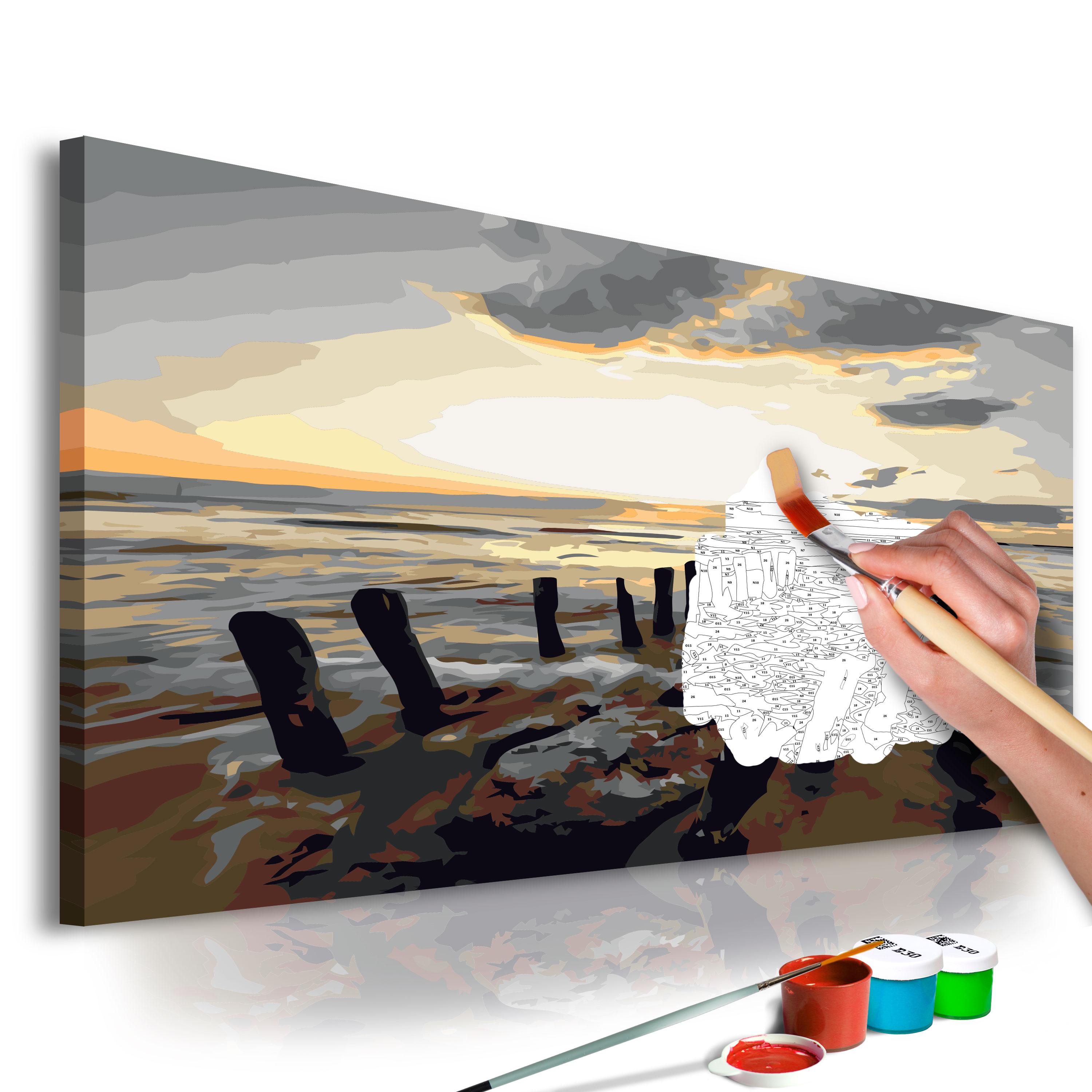 Mal efter tal billede Strand ved solopgang 50 x 40 cm