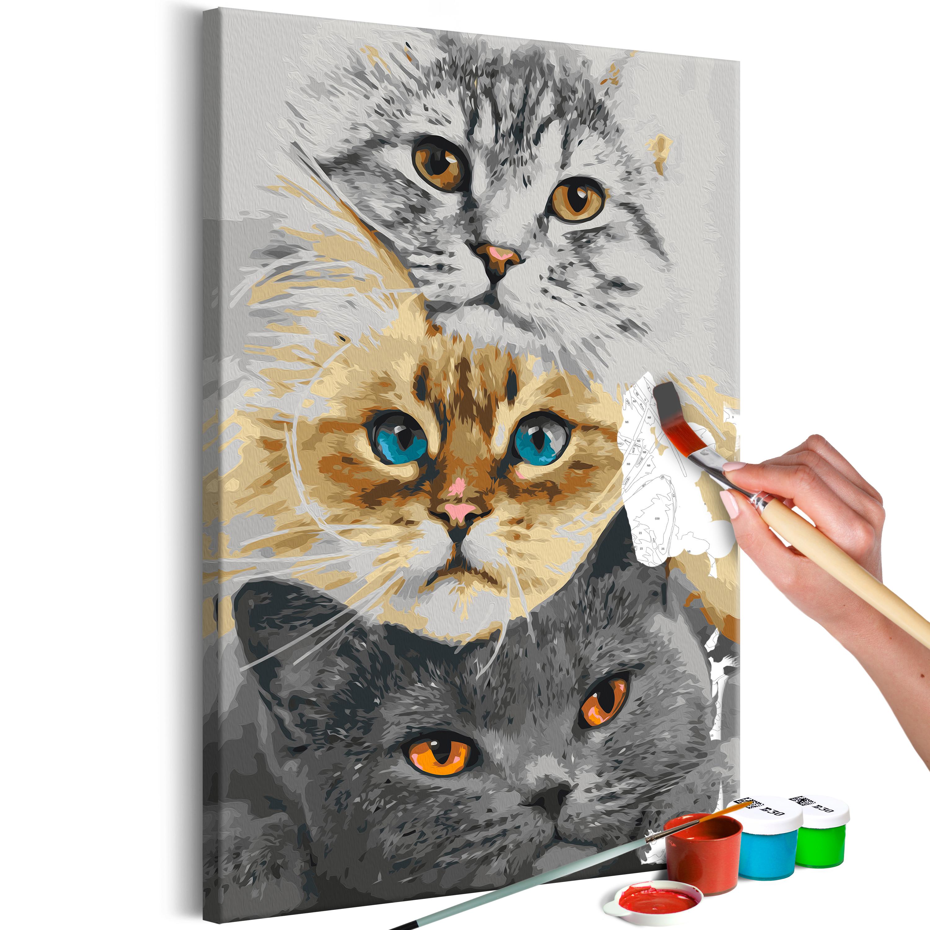 Mal selv billede Kattetrio 40 x 50 cm