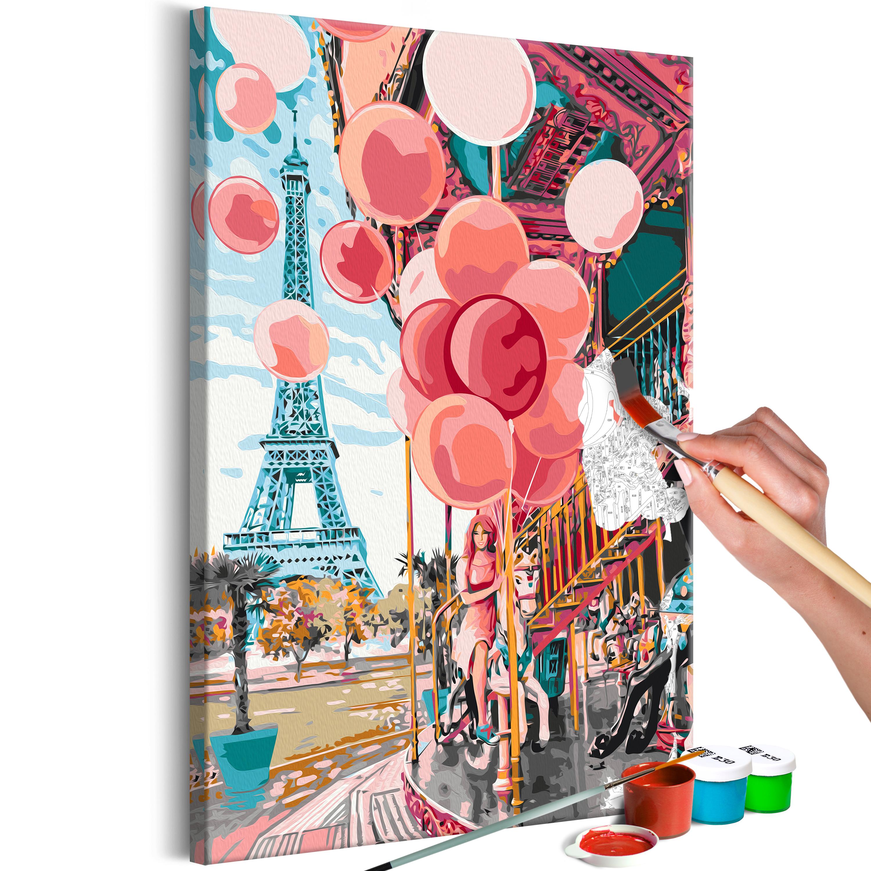 Mal efter tal billede - Paris-karrusel 40 x 50 cm