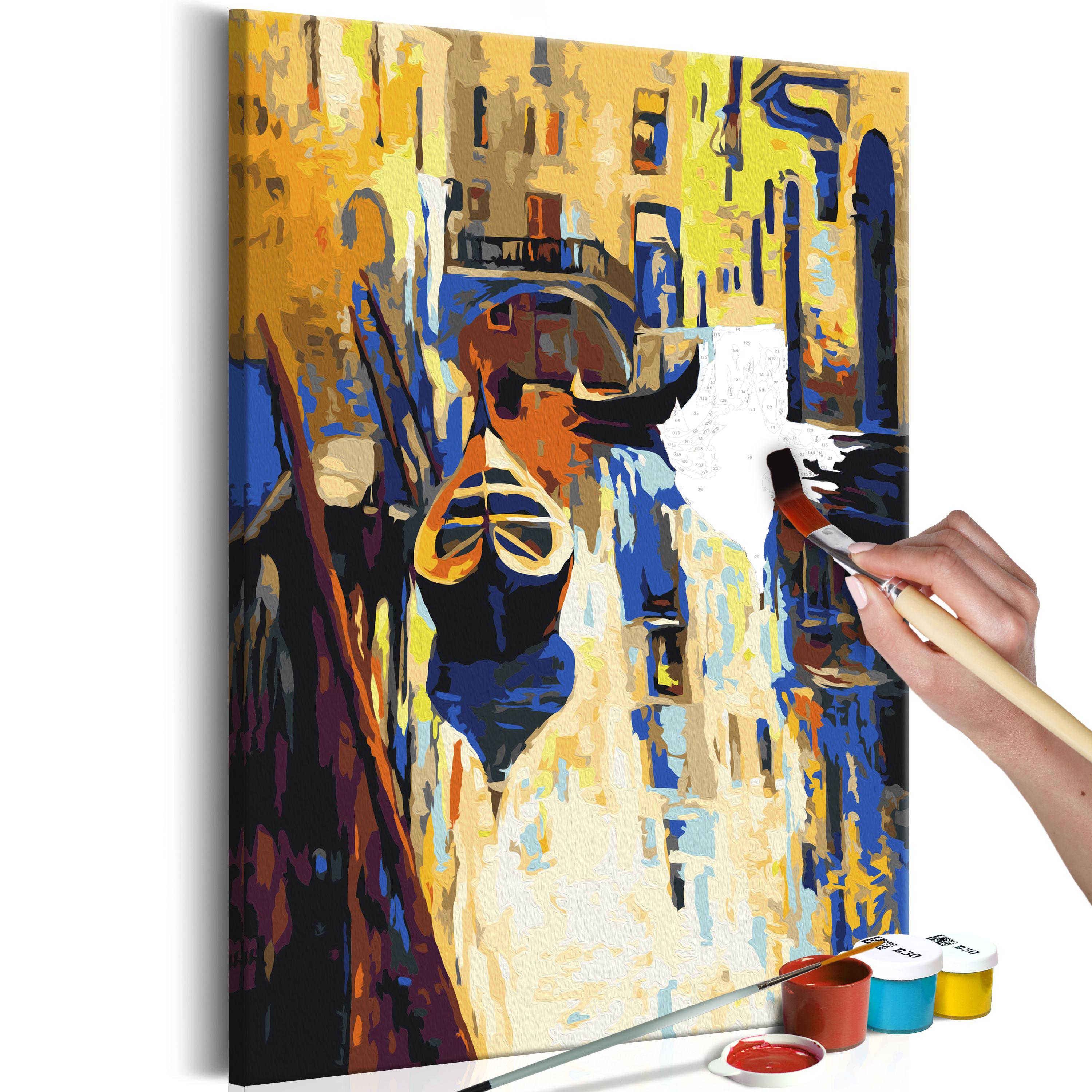 Mal efter tal billede Venedig med gondoler 40 x 50 cm