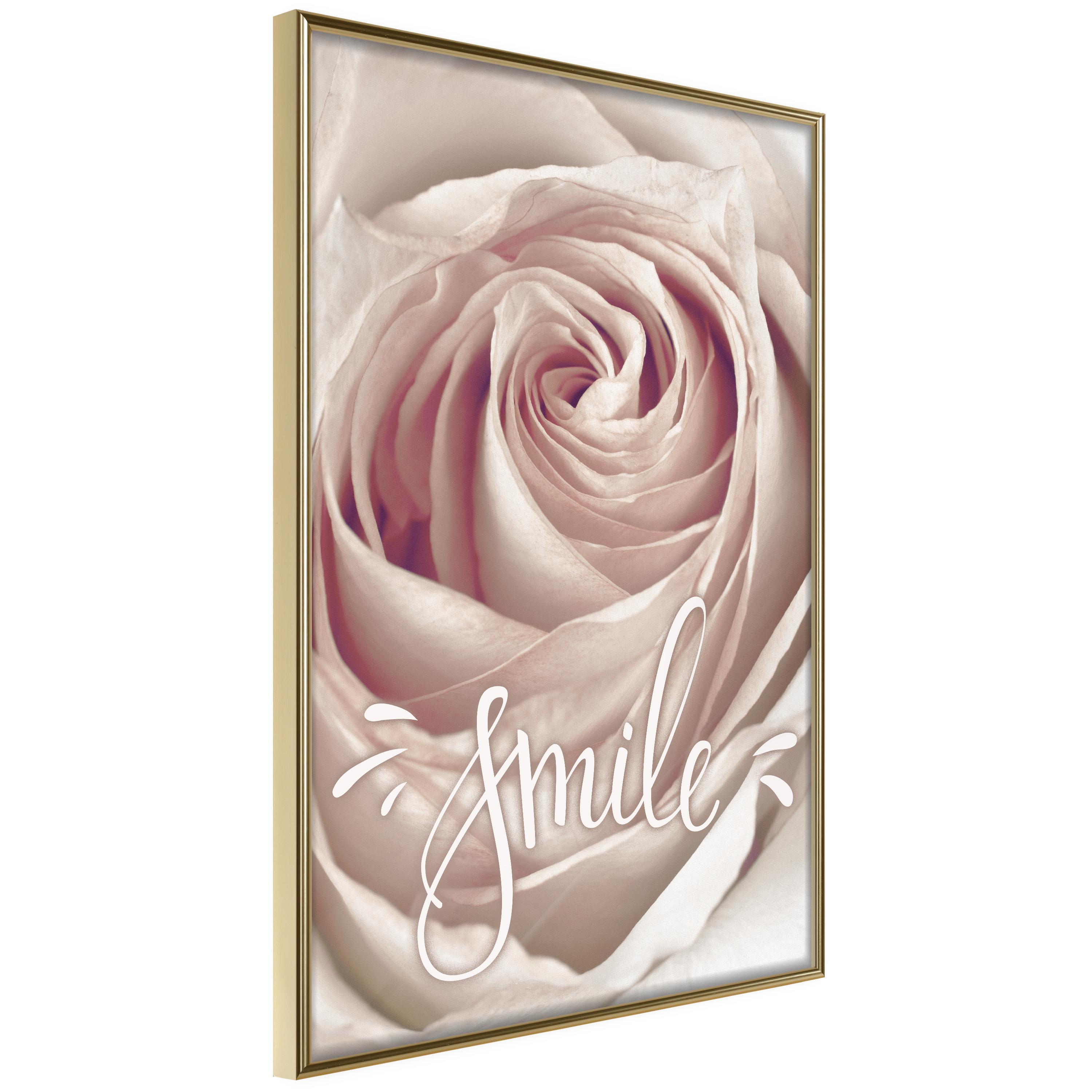 Plakat - Let's Smile! - 30 x 45 cm - Guldramme billede