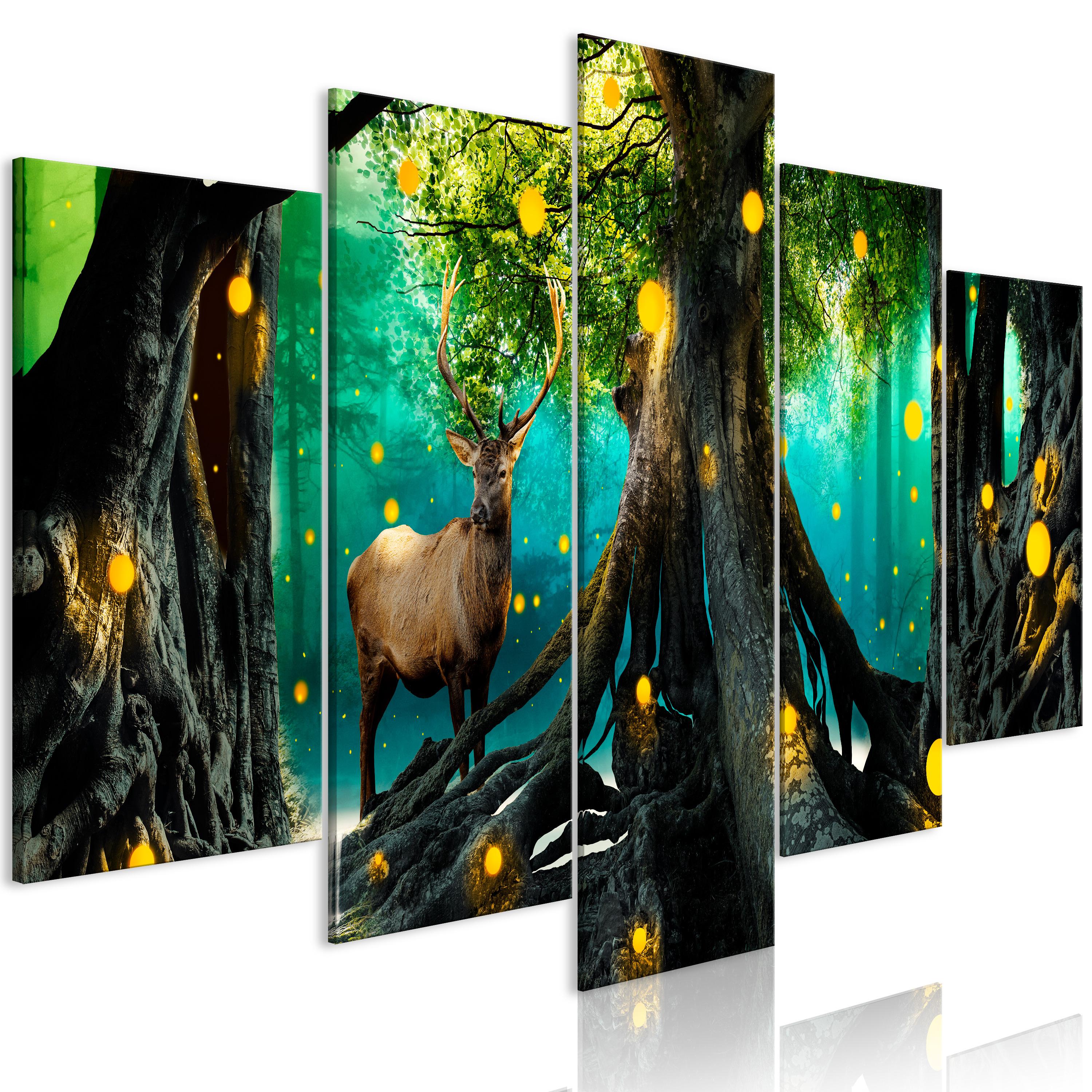 Billede - Enchanted Forest (5 dele) Wide - 225 x 112.5 cm - Premium Print billede