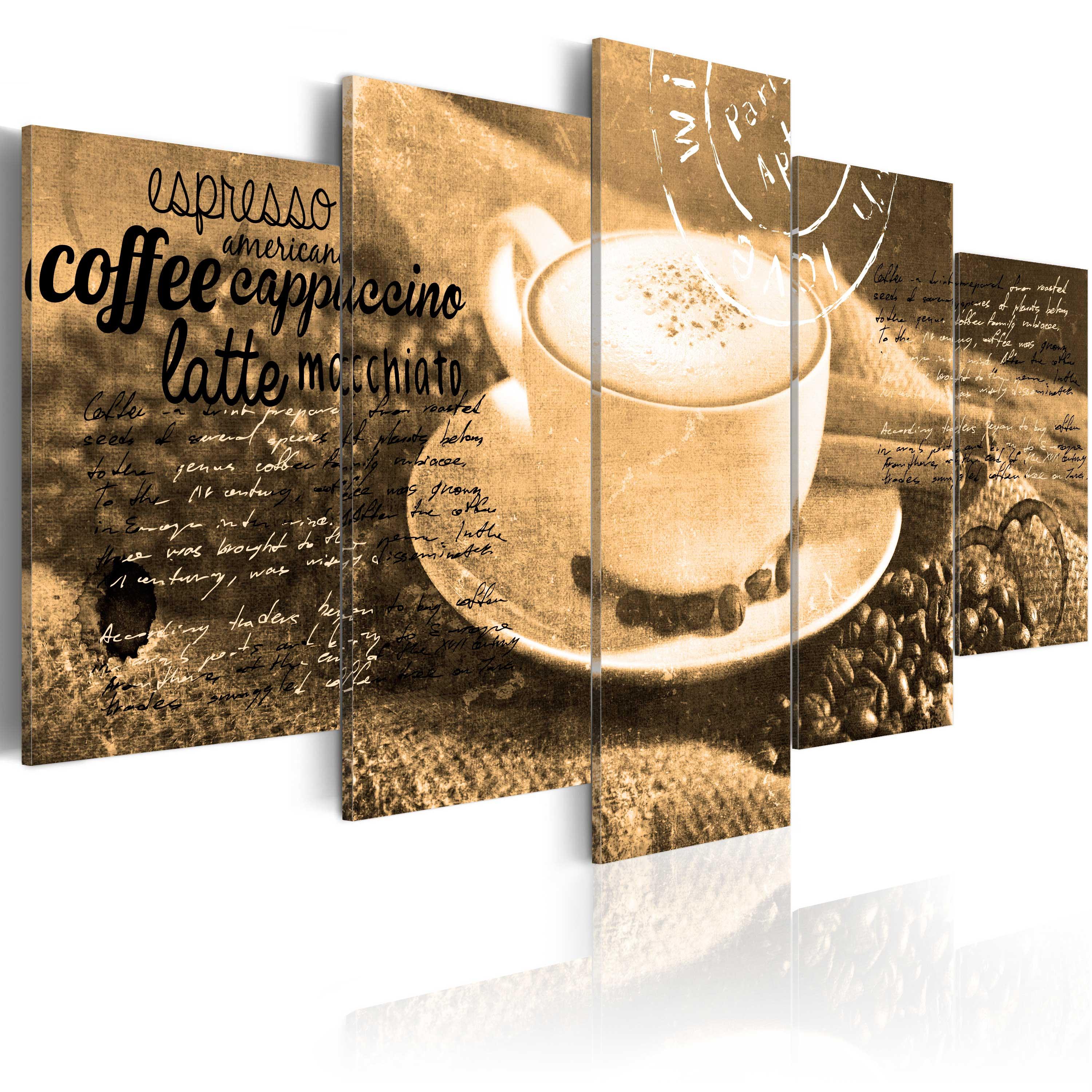 Billede Coffe Espresso Cappuccino Latte Machiato Sepia 200 100 Premium Print