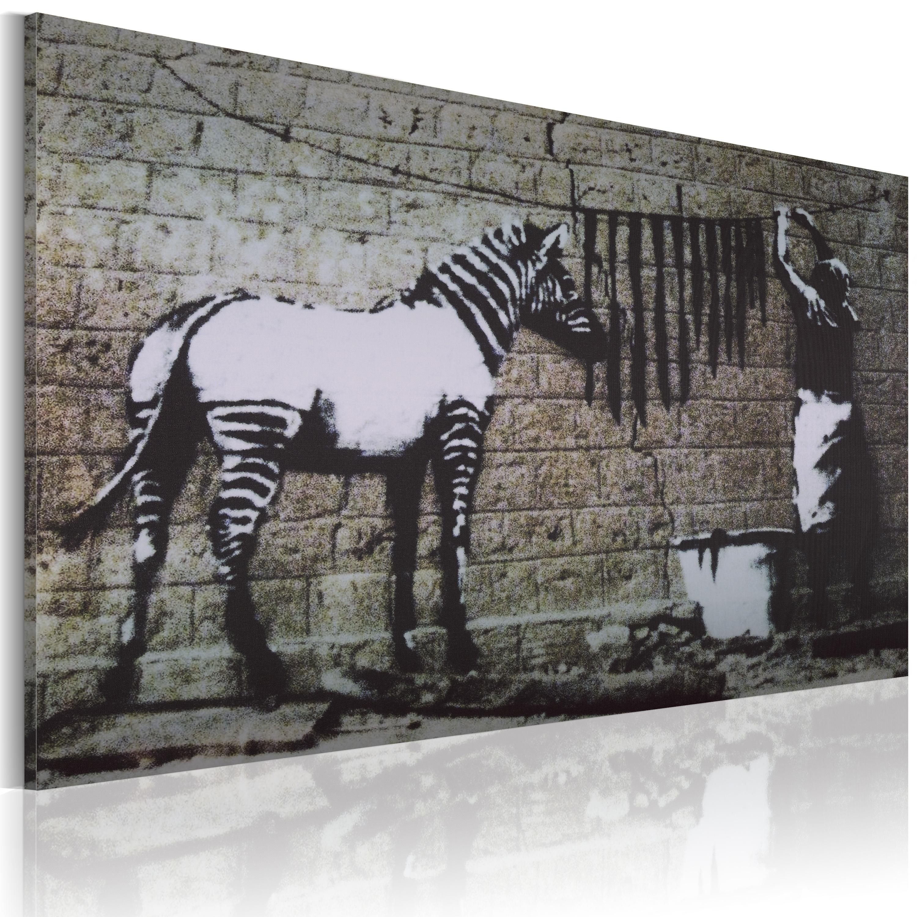 Billede - Zebra vask (Banksy) - 90 x 60 cm - Standard billede