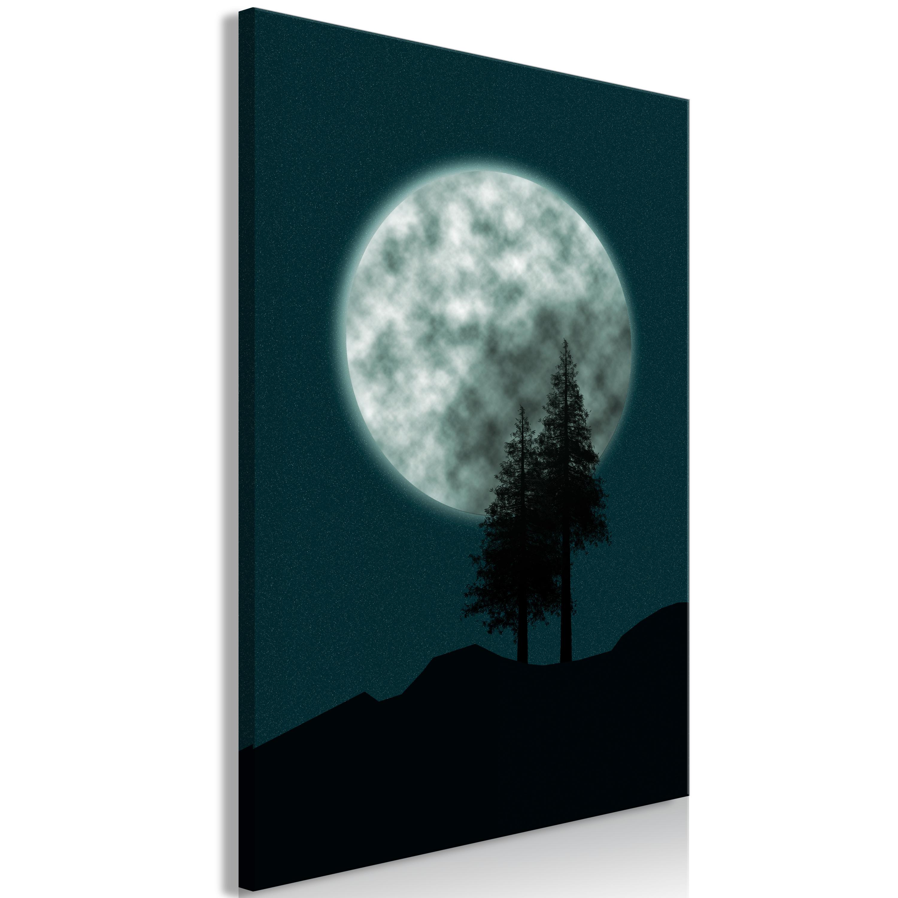 Billede - Beautiful Full Moon (1 Part) Vertical - 20 x 30 cm - På italiensk lærred billede
