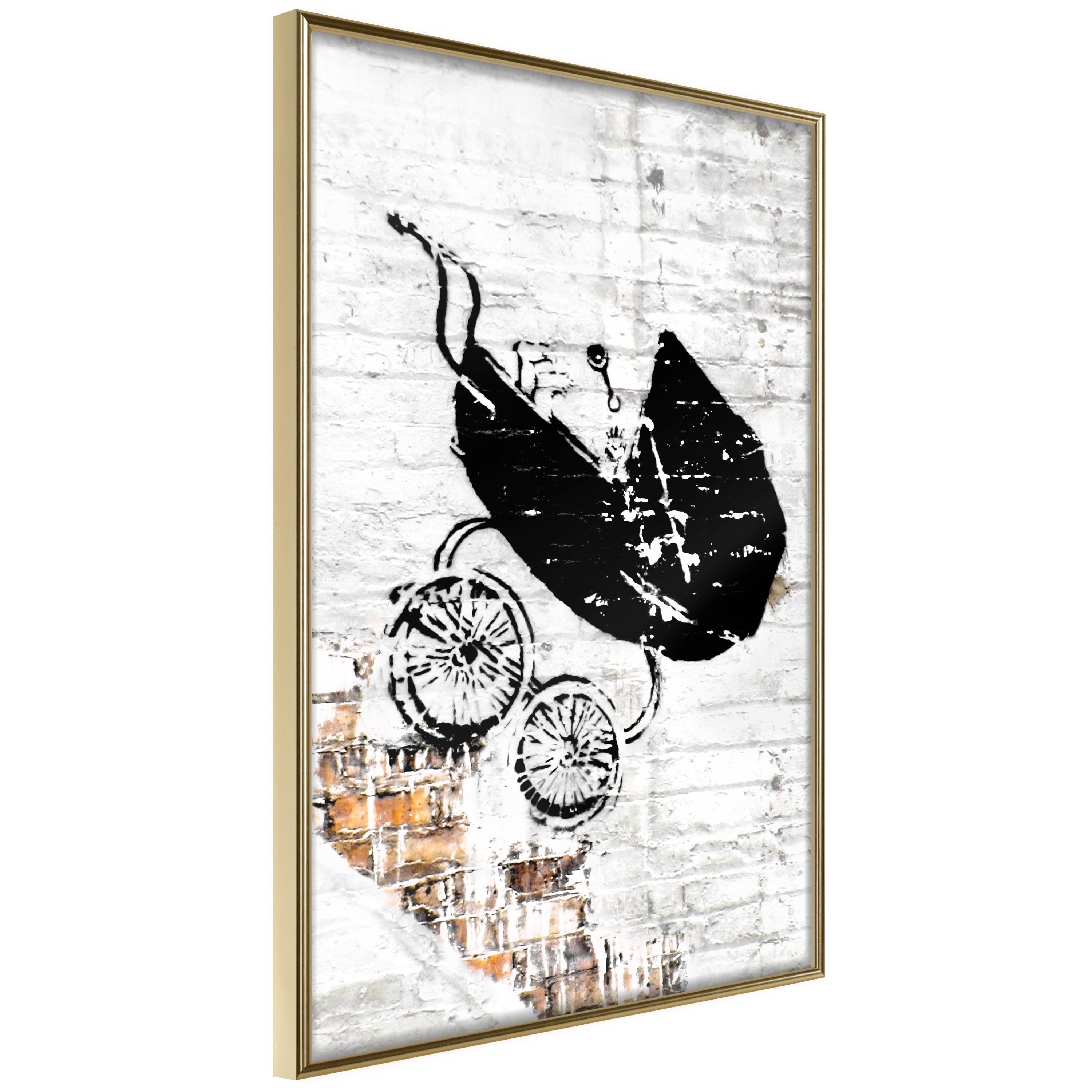 Plakat - Speeding Stroller - 20 x 30 cm - Guldramme billede