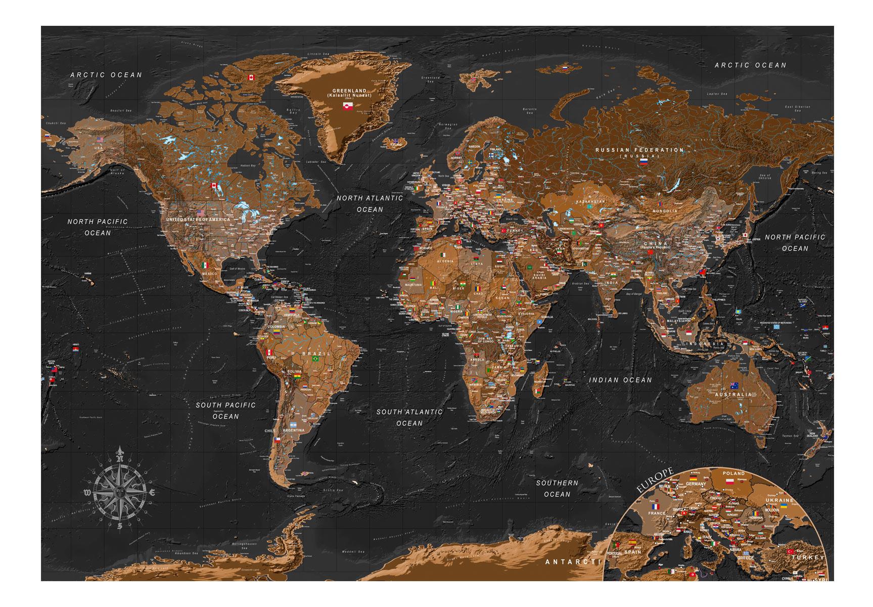Fototapet - World: Stylish Map