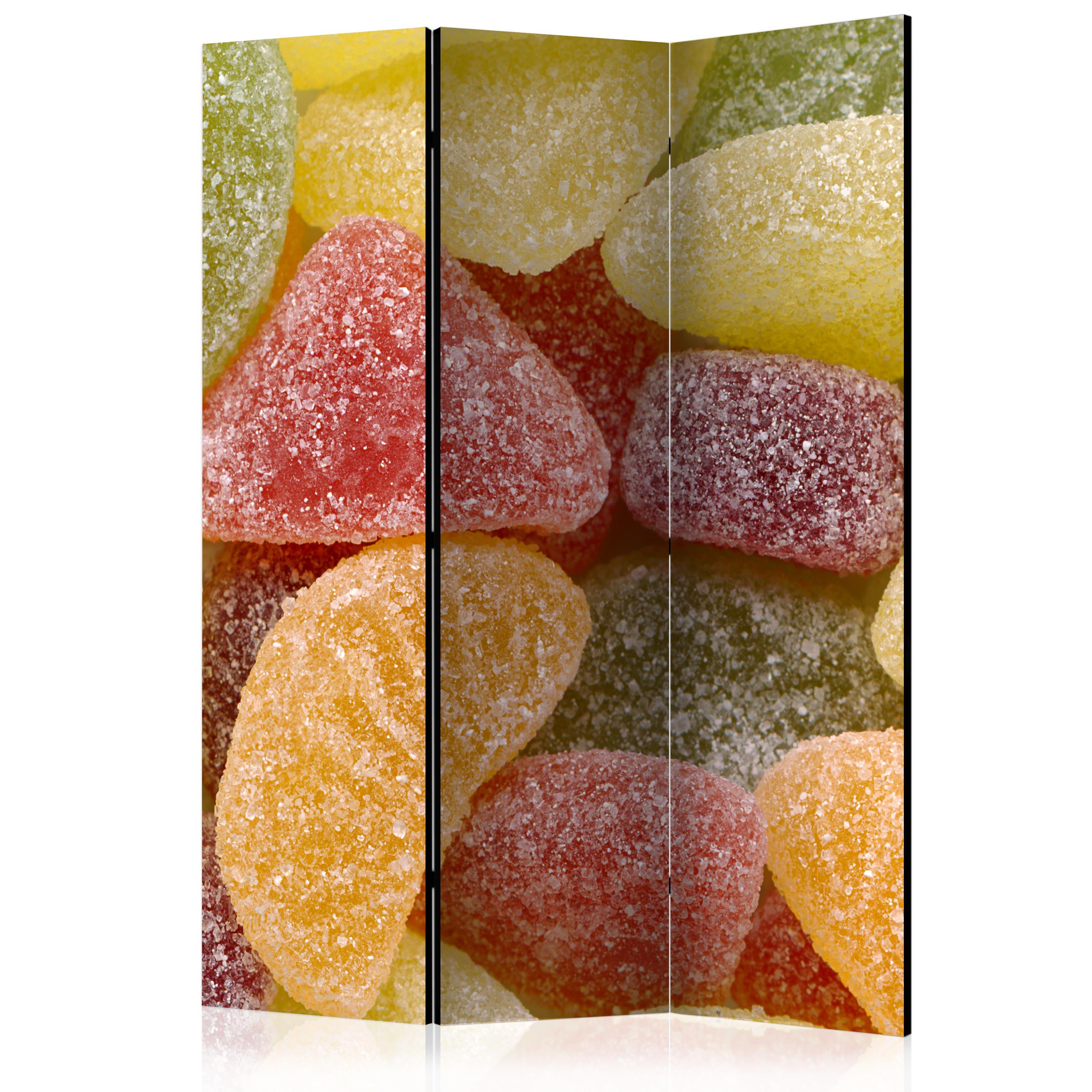 Skærmvæg - Tasty fruit jellies - 135 x 172 cm - Dobbeltsidet billede
