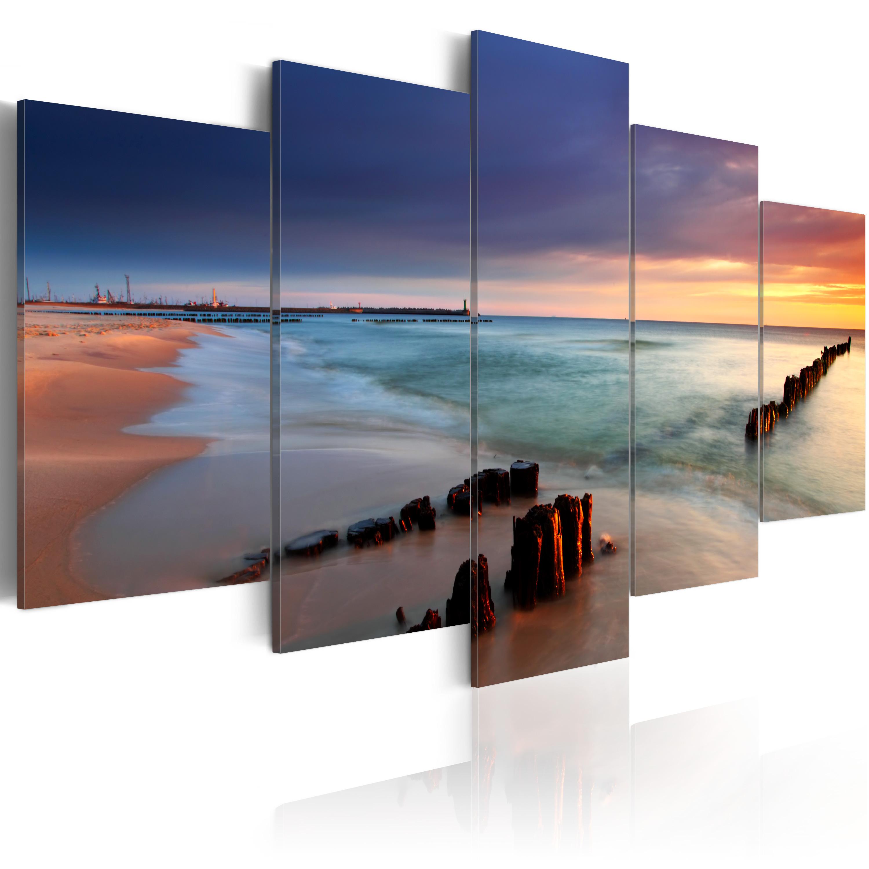 Billede - Dawn by the sea - 200 x 100 cm - Premium Print billede