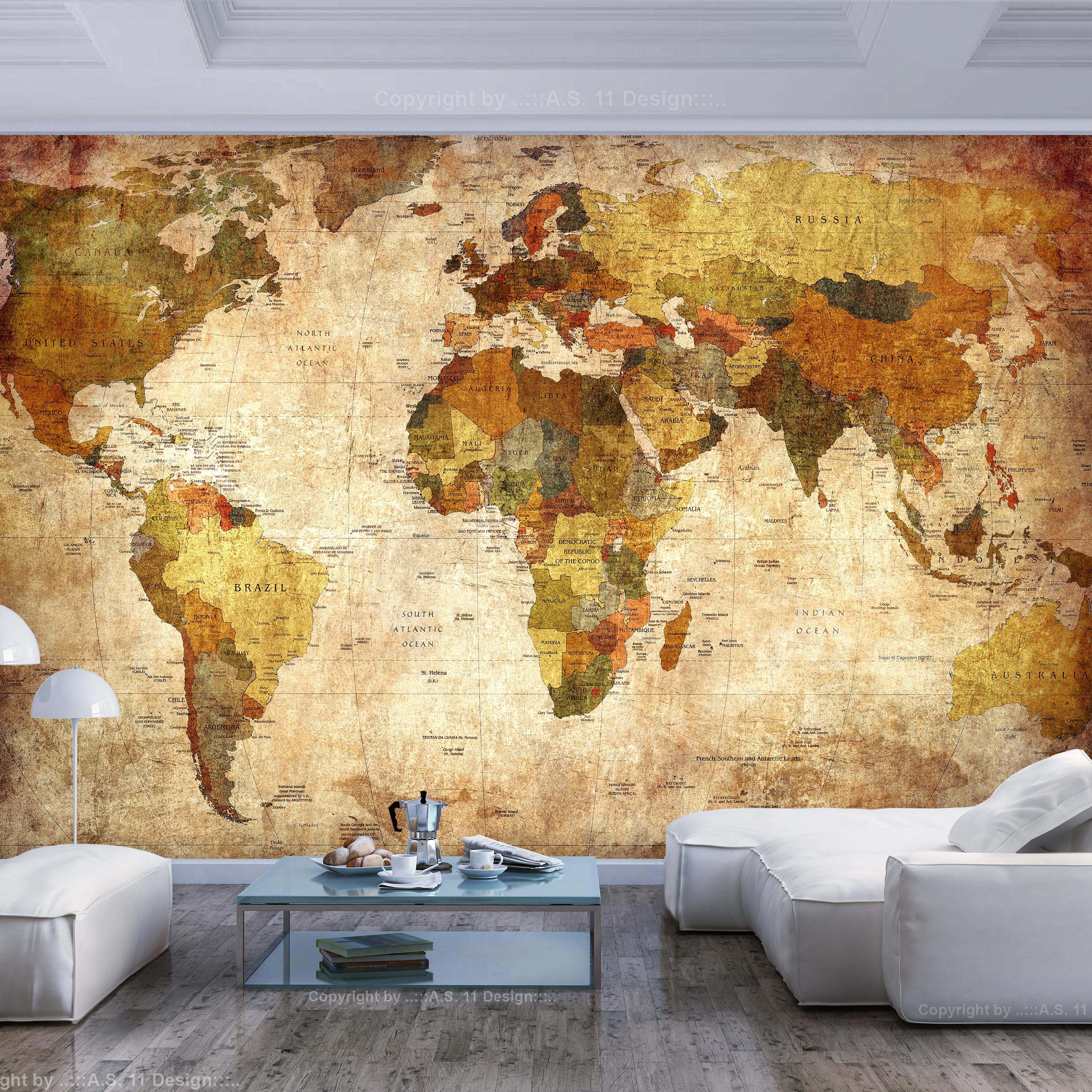 Fototapet - Old World Map - 150 x 105 cm - Standard billede