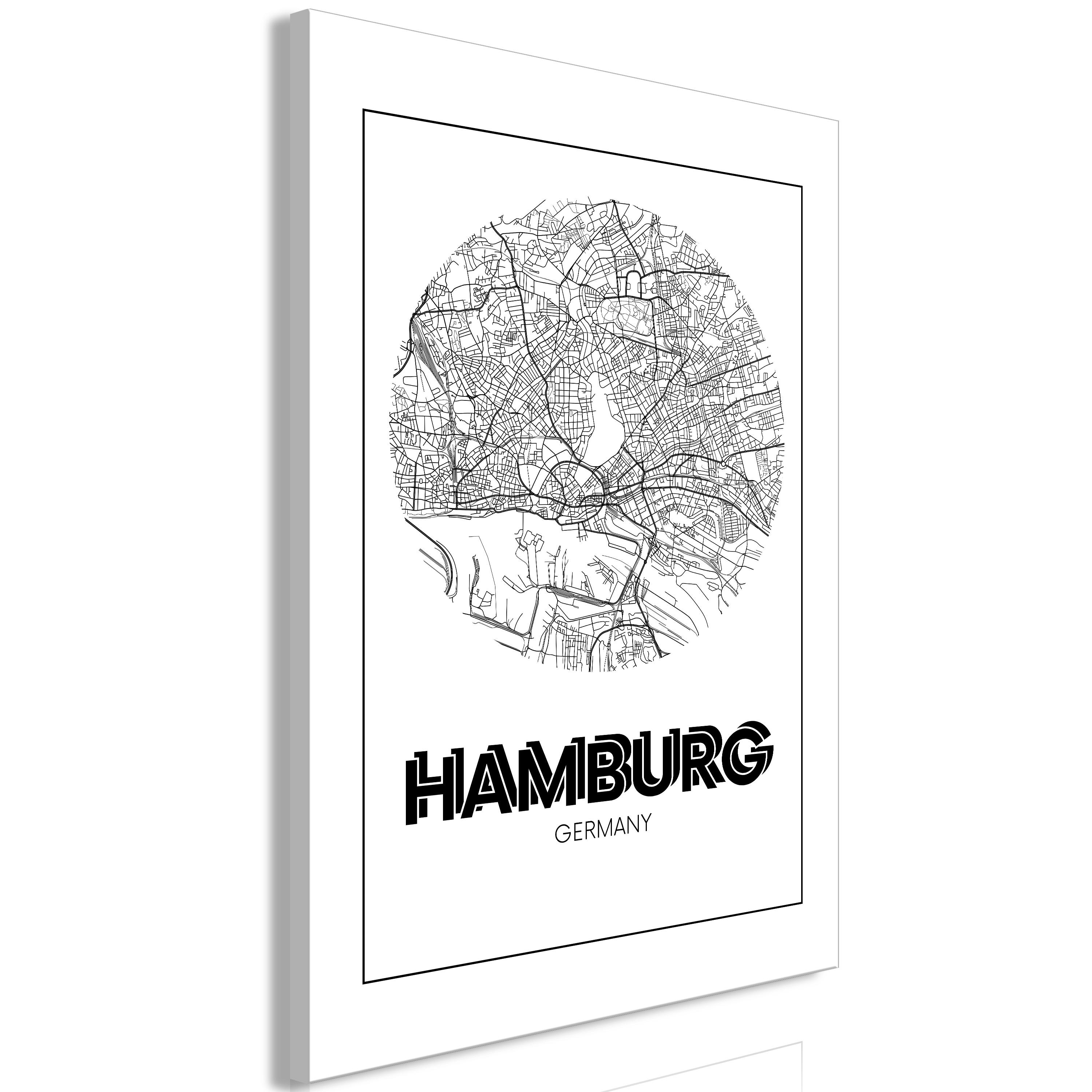 Billede - Retro Hamburg (1 Part) Vertical - 80 x 120 cm - Premium Print billede