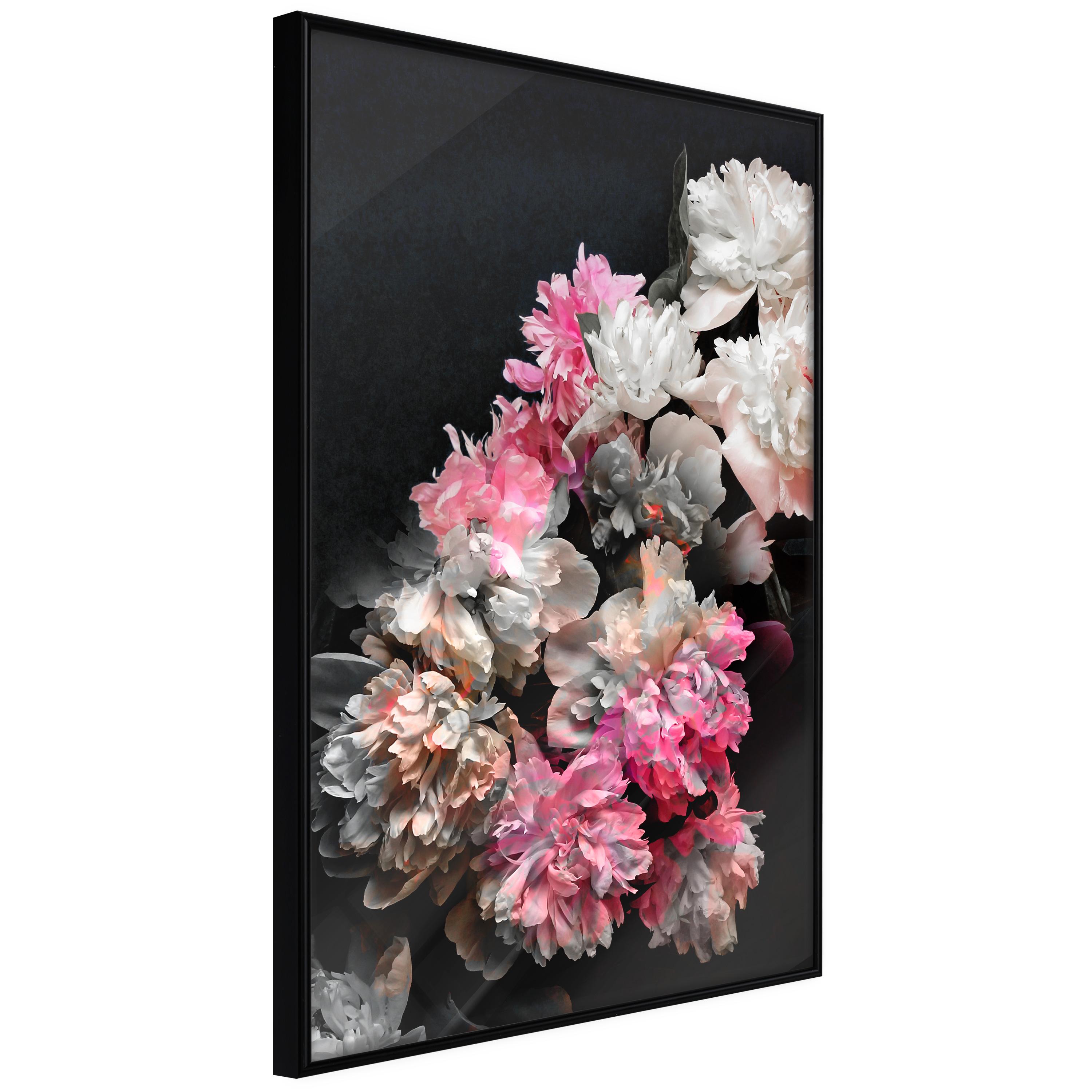 Plakat - Bouquet in the Dark - 30 x 45 cm - Sort ramme billede