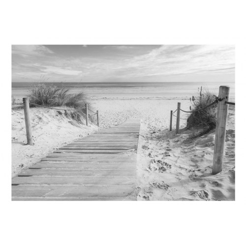 Fototapet Strand i sort-hvid
