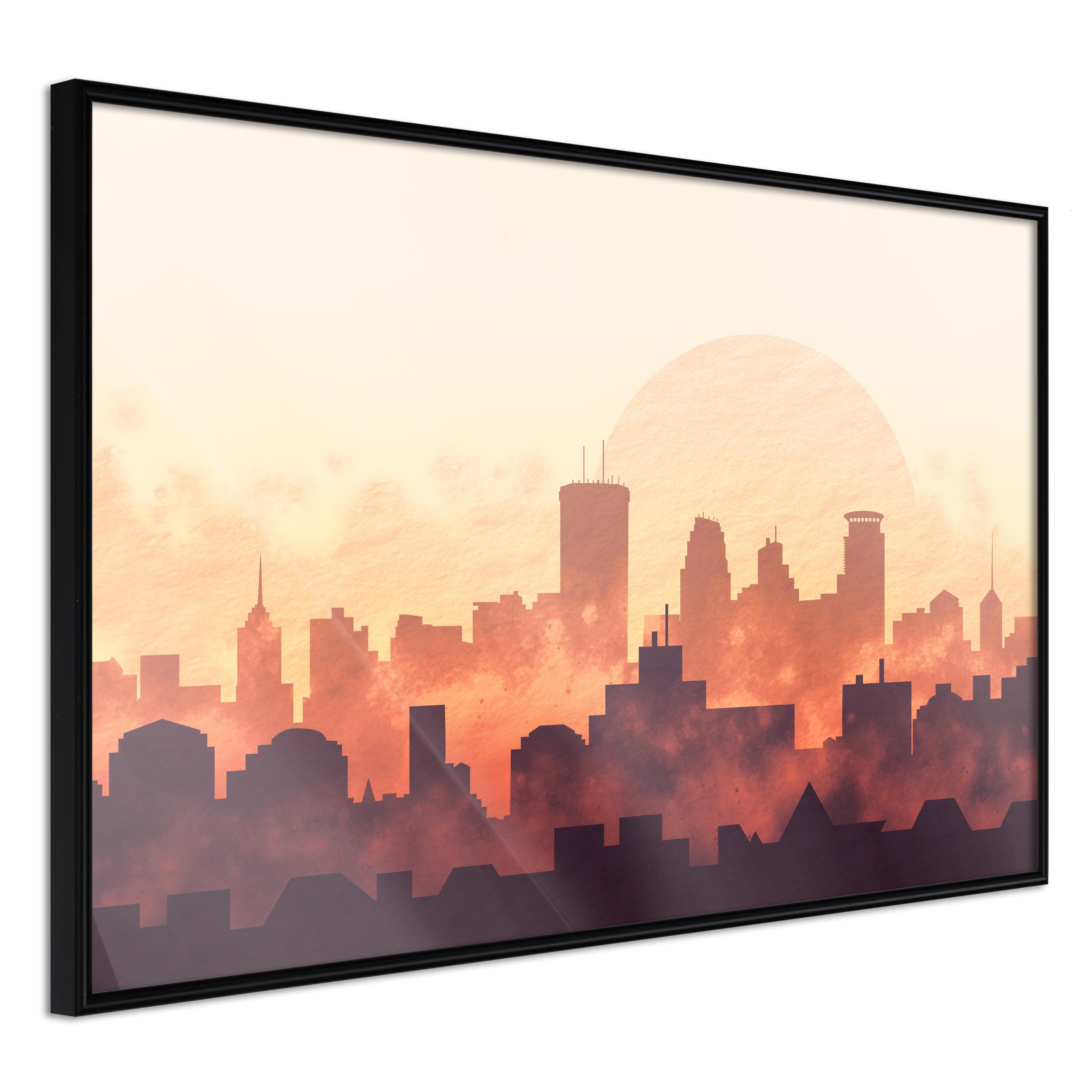Plakat - Heat of the City - 90 x 60 cm - Sort ramme billede