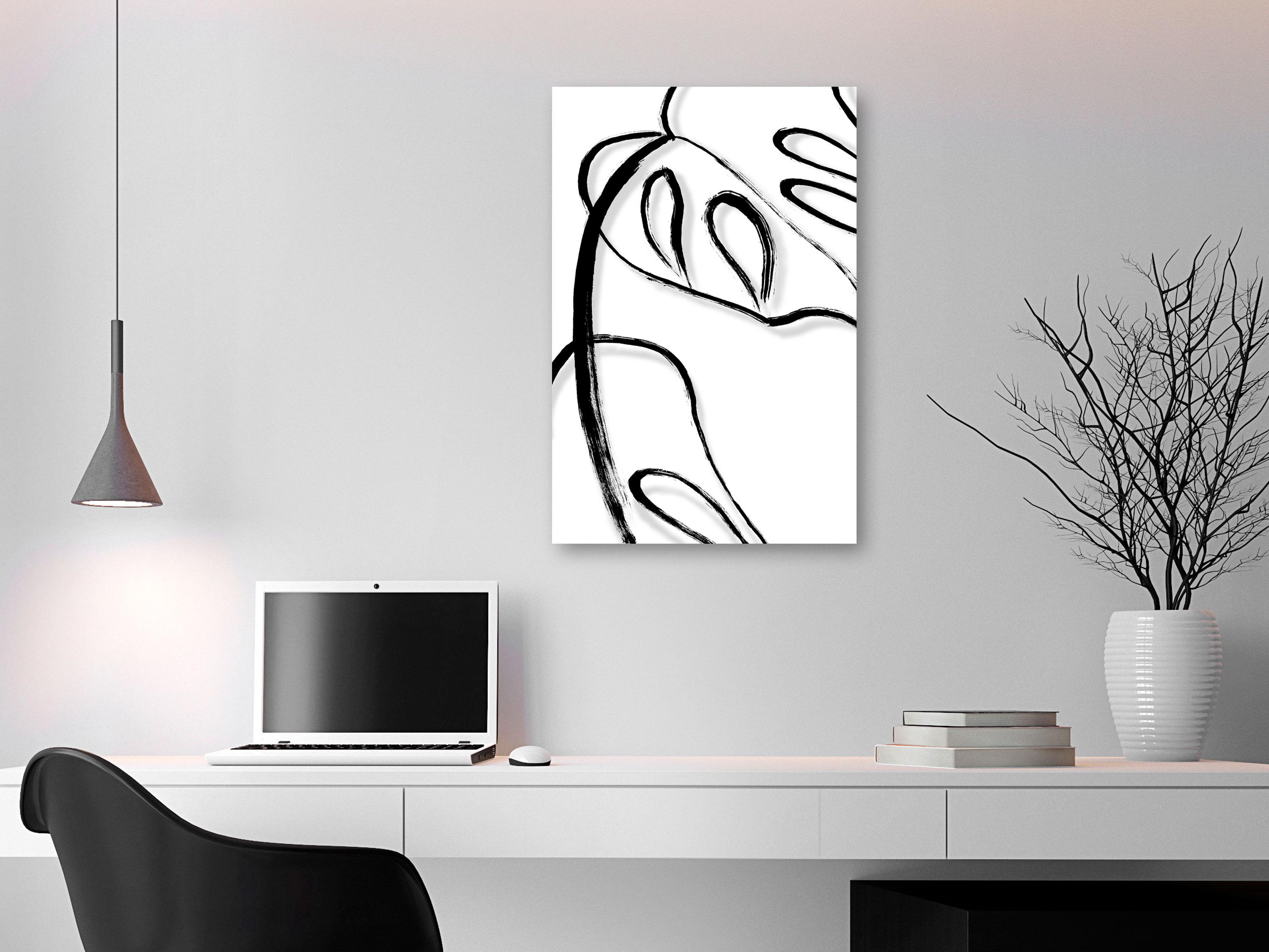 Billede - White Monstera (1 Part) Vertical - 40 x 60 cm - På italiensk lærred billede