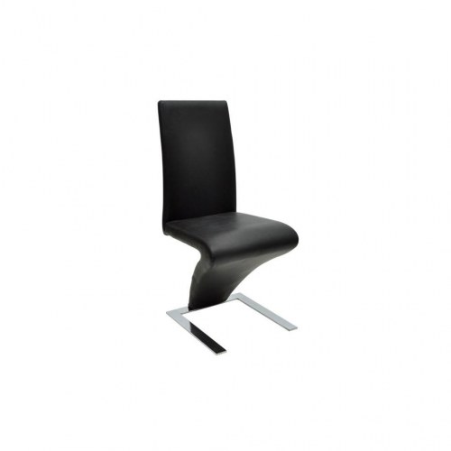 Spisebordsstole 2 stk. i sort kunstlæder - moderne zigzag-design