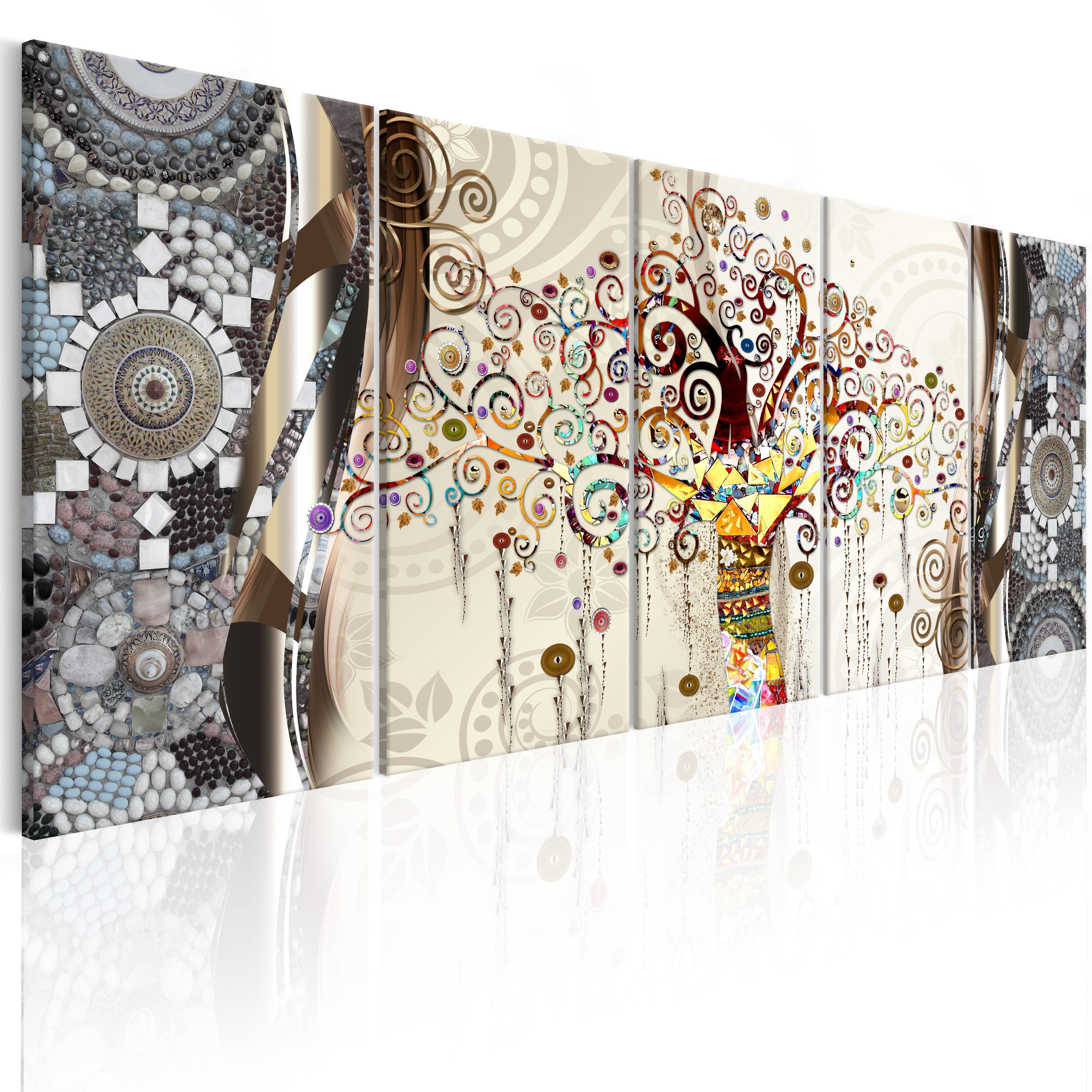 Billede - Tree and Mosaic - 200 x 80 cm - Premium Print billede