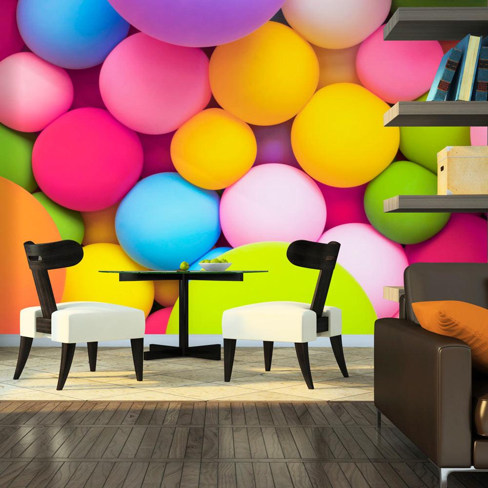 Fototapet - Colourful Balls - 392 x 280 cm - Selvklæbende billede