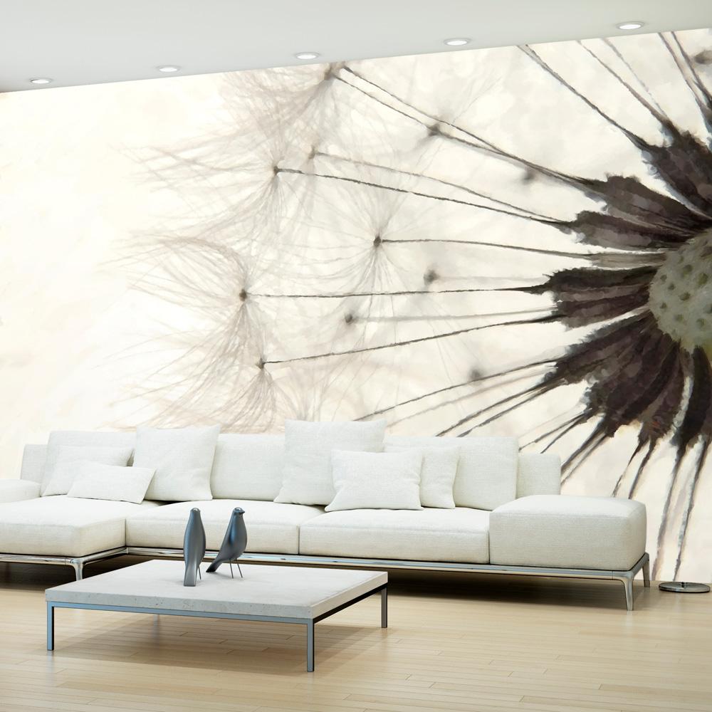 Fototapet - White Dandelion - 350 x 245 cm - Standard billede