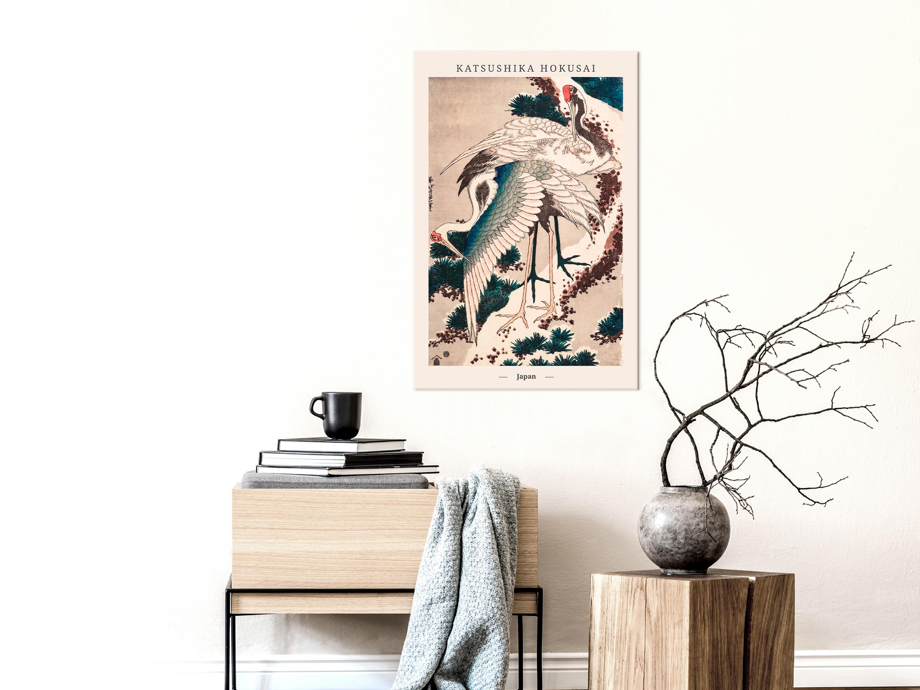 Billede - Japanese Cranes (1 Part) Vertical - 40 x 60 cm - Standard billede