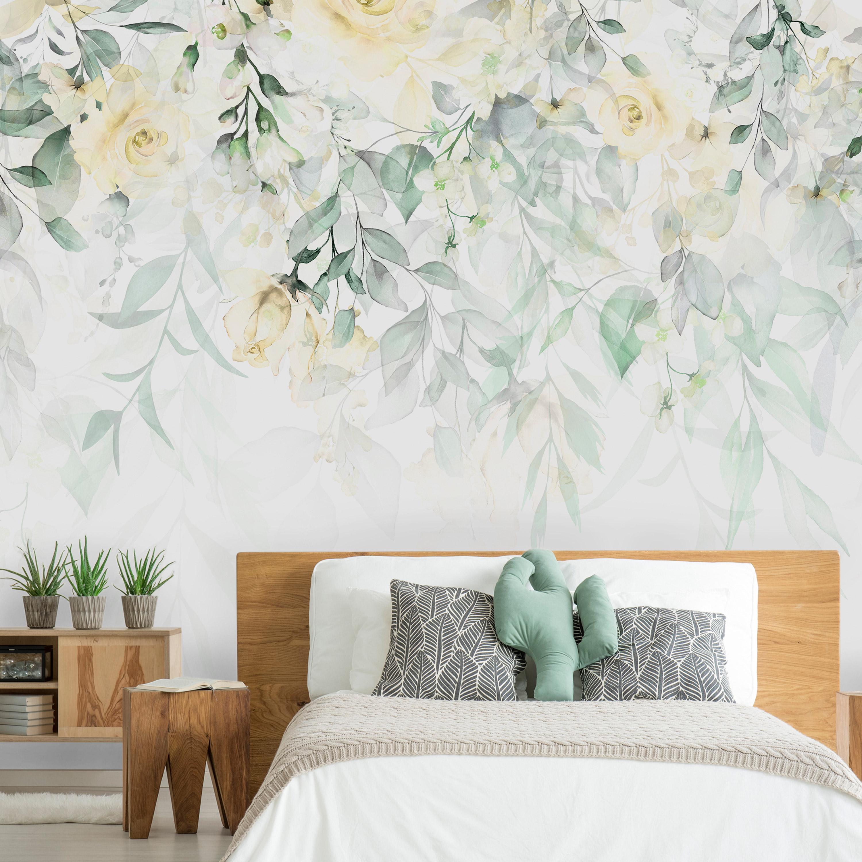 Fototapet Vandfald af Roser - Anden Variant - 200 x 140 cm - Premium billede