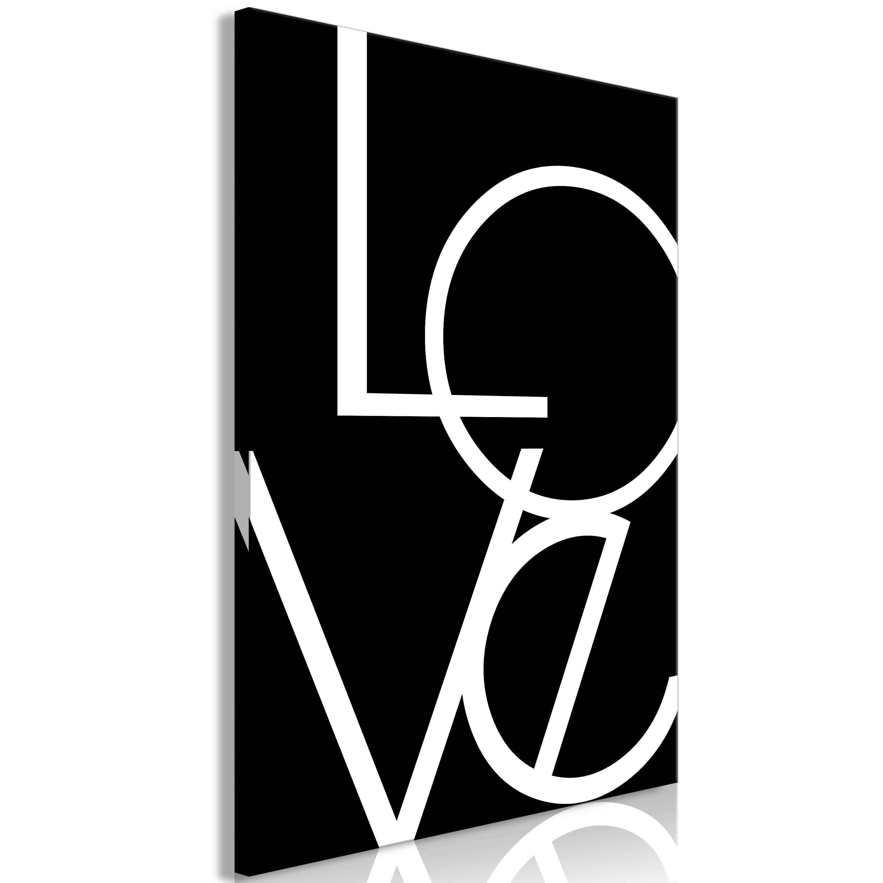 Billede - Black and White: Love (1 Part) Vertical - 80 x 120 cm - Premium Print billede