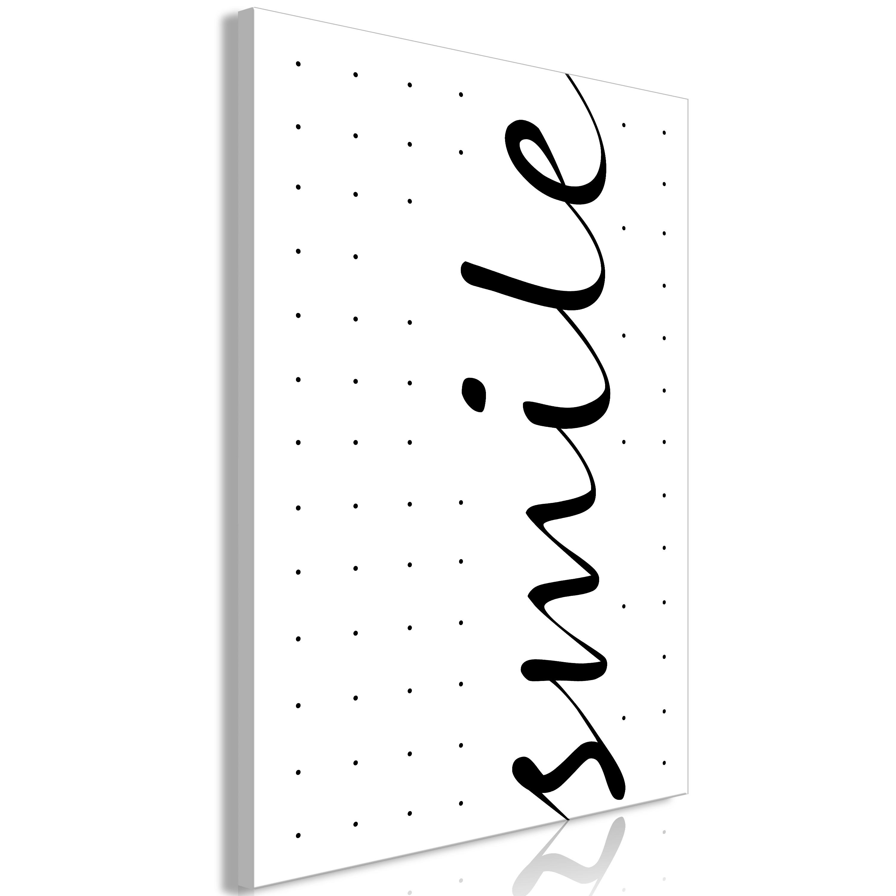 Billede - Black and White: Smile (1 Part) Vertical - 60 x 90 cm - Premium Print billede