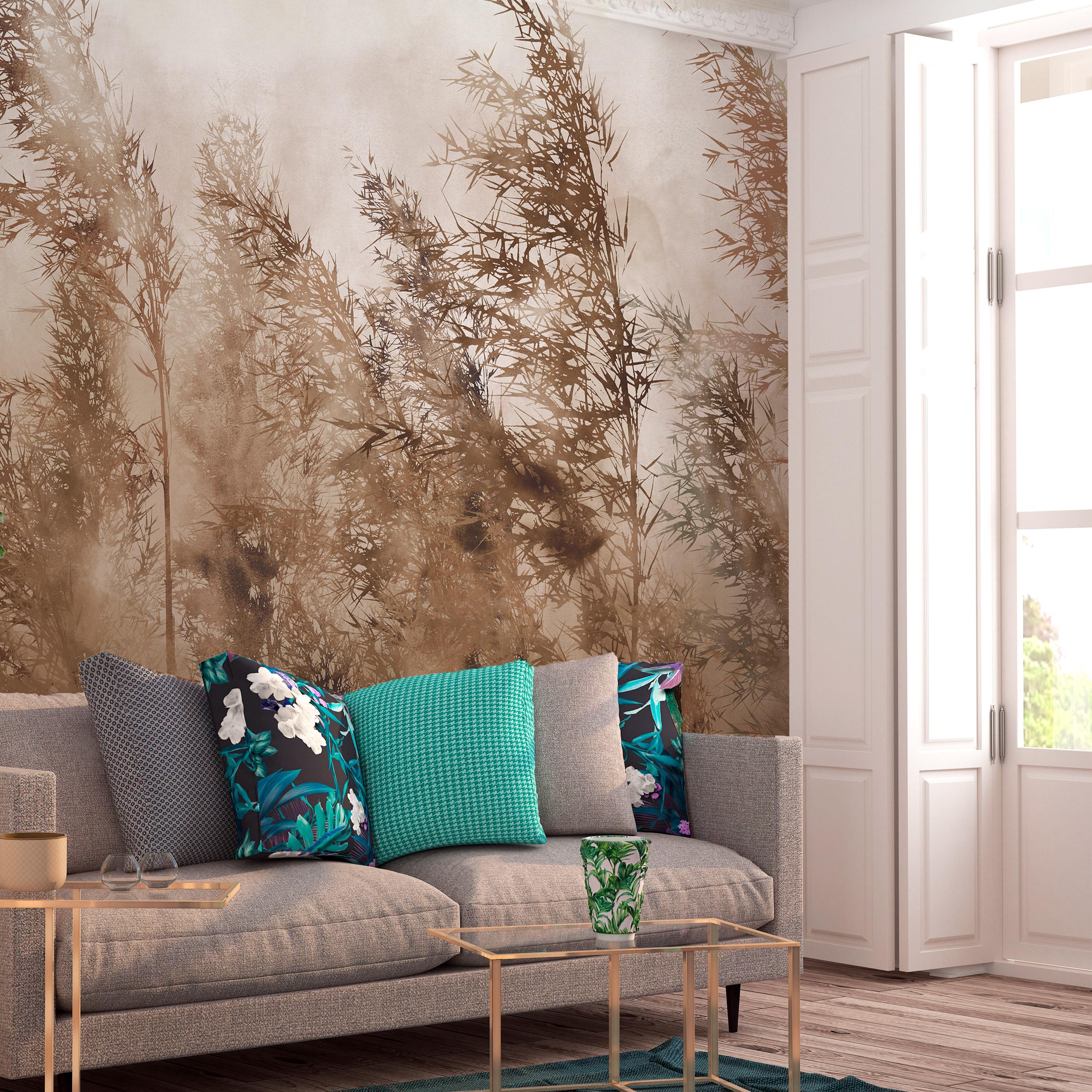 Fototapet - Tall Grasses - Brown - 200 x 140 cm - Premium billede