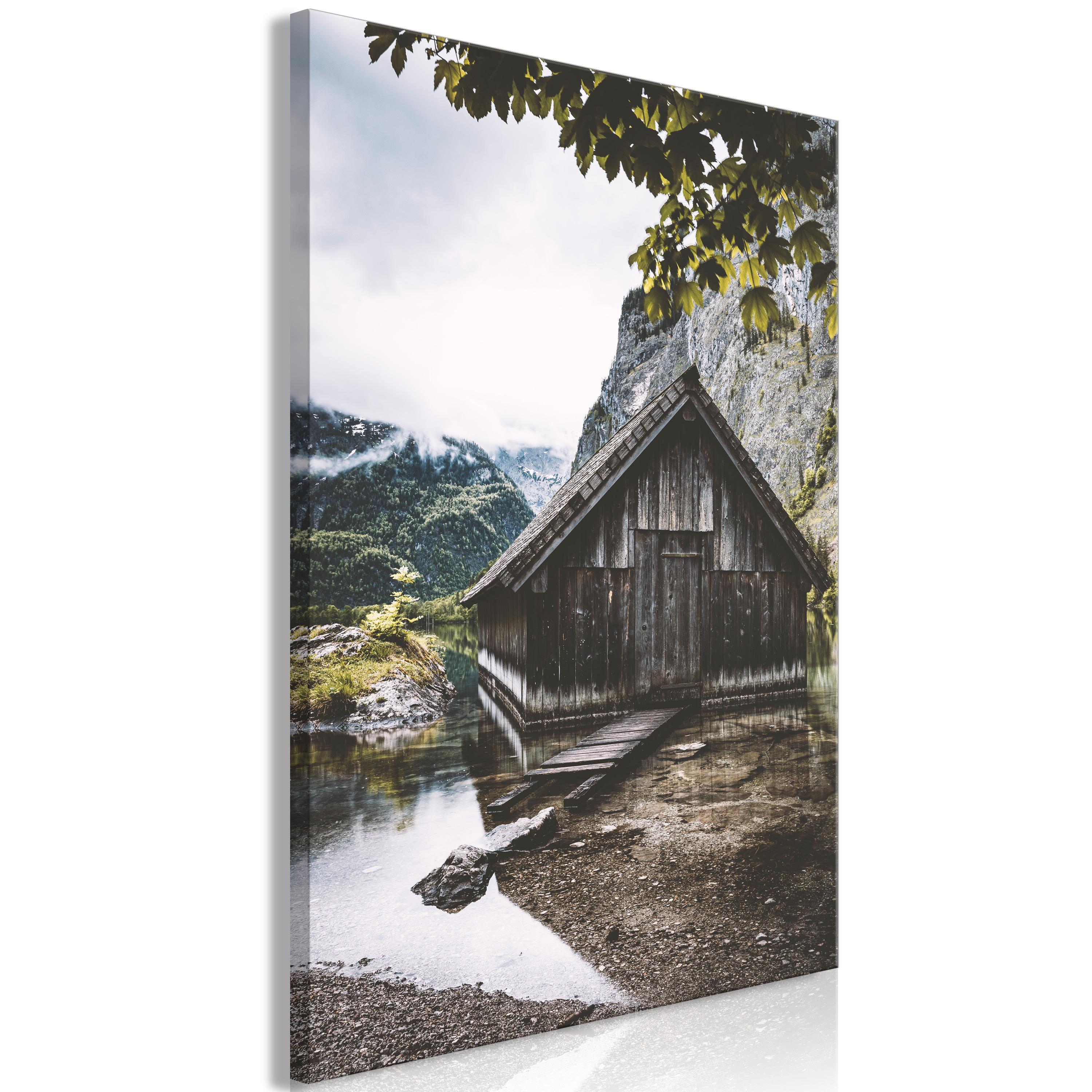 Billede - House in the Mountains (1 Part) Vertical - 40 x 60 cm - Premium Print billede