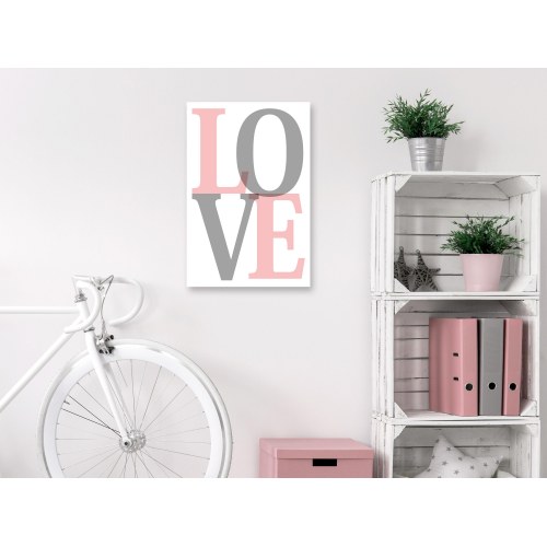 Lærredsbillede Grey Love 1 del - lodret