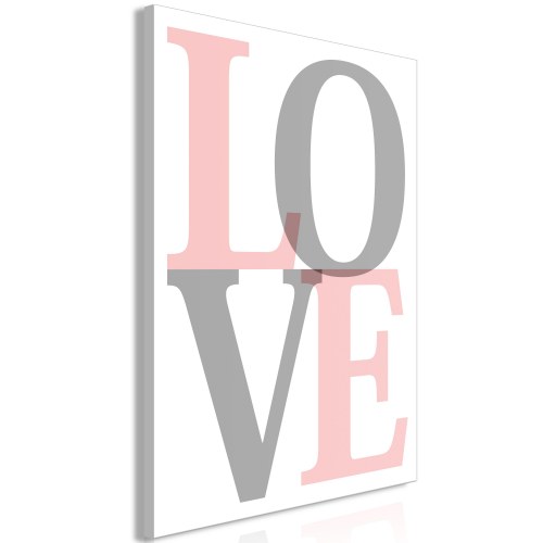Lærredsbillede Grey Love 1 del - lodret