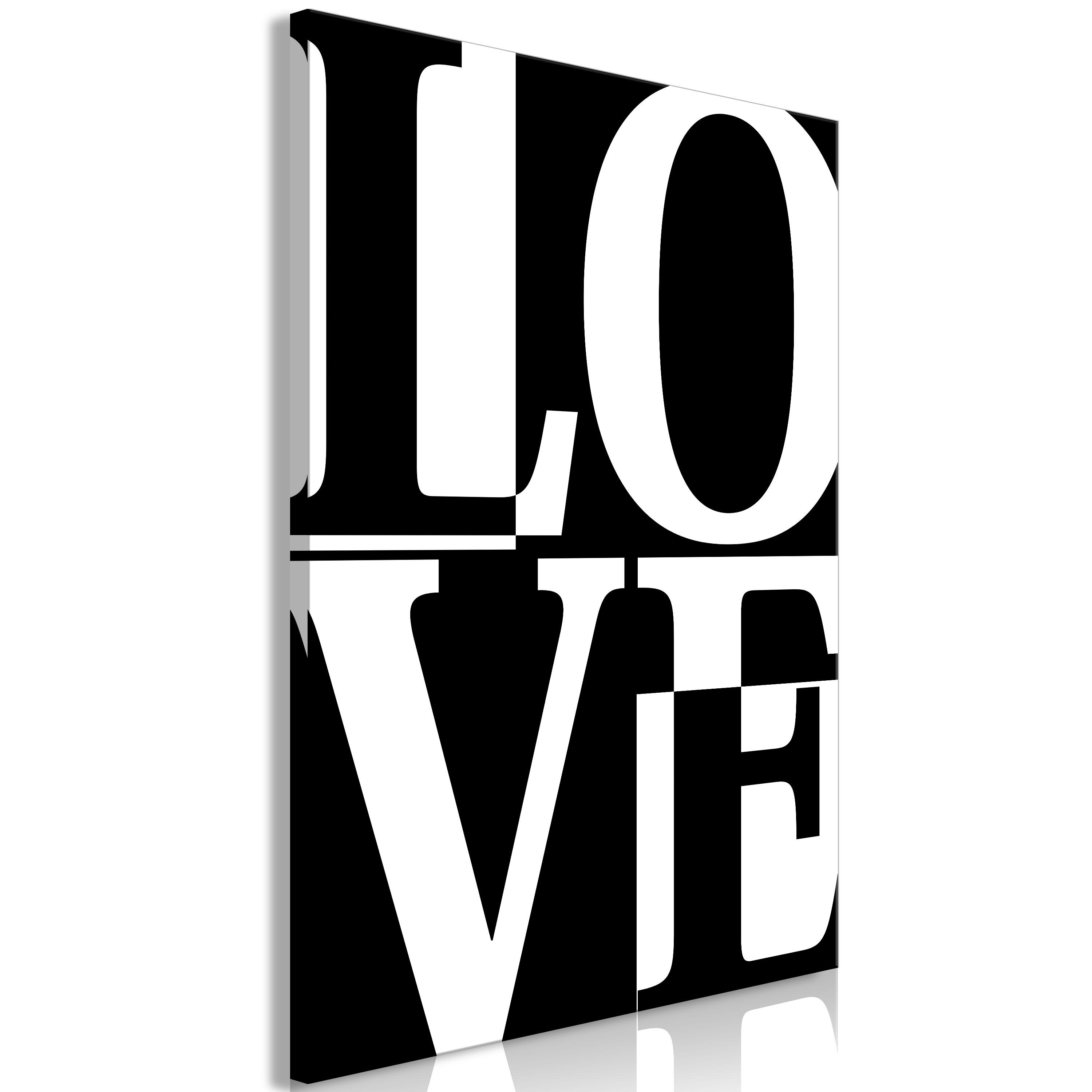 Billede - Black and White Love (1 Part) Vertical - 20 x 30 cm - Standard billede