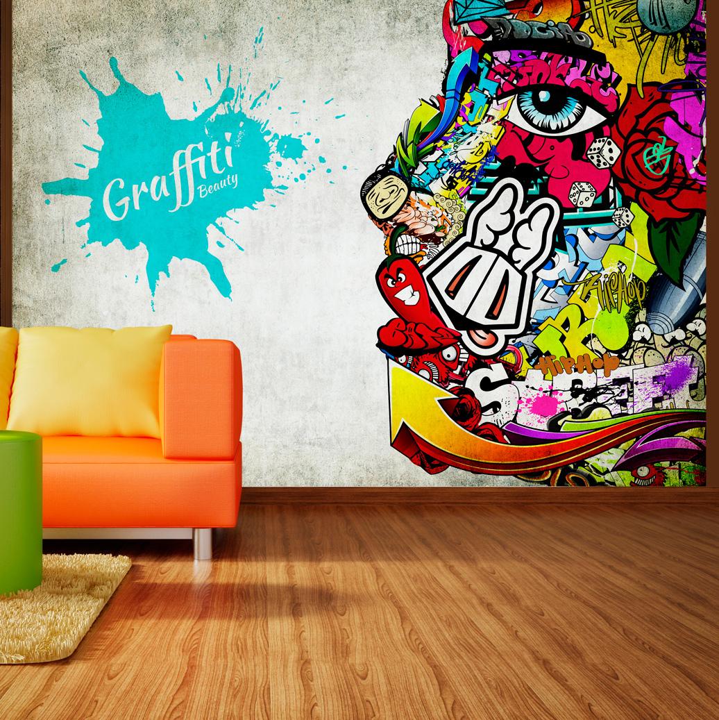 Fototapet - Graffiti beauty - 350 x 245 cm - Standard billede