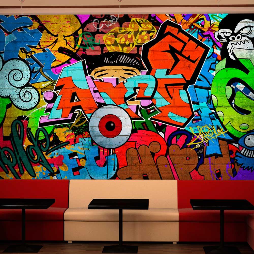 Fototapet - Graffiti art - 250 x 175 cm - Standard billede
