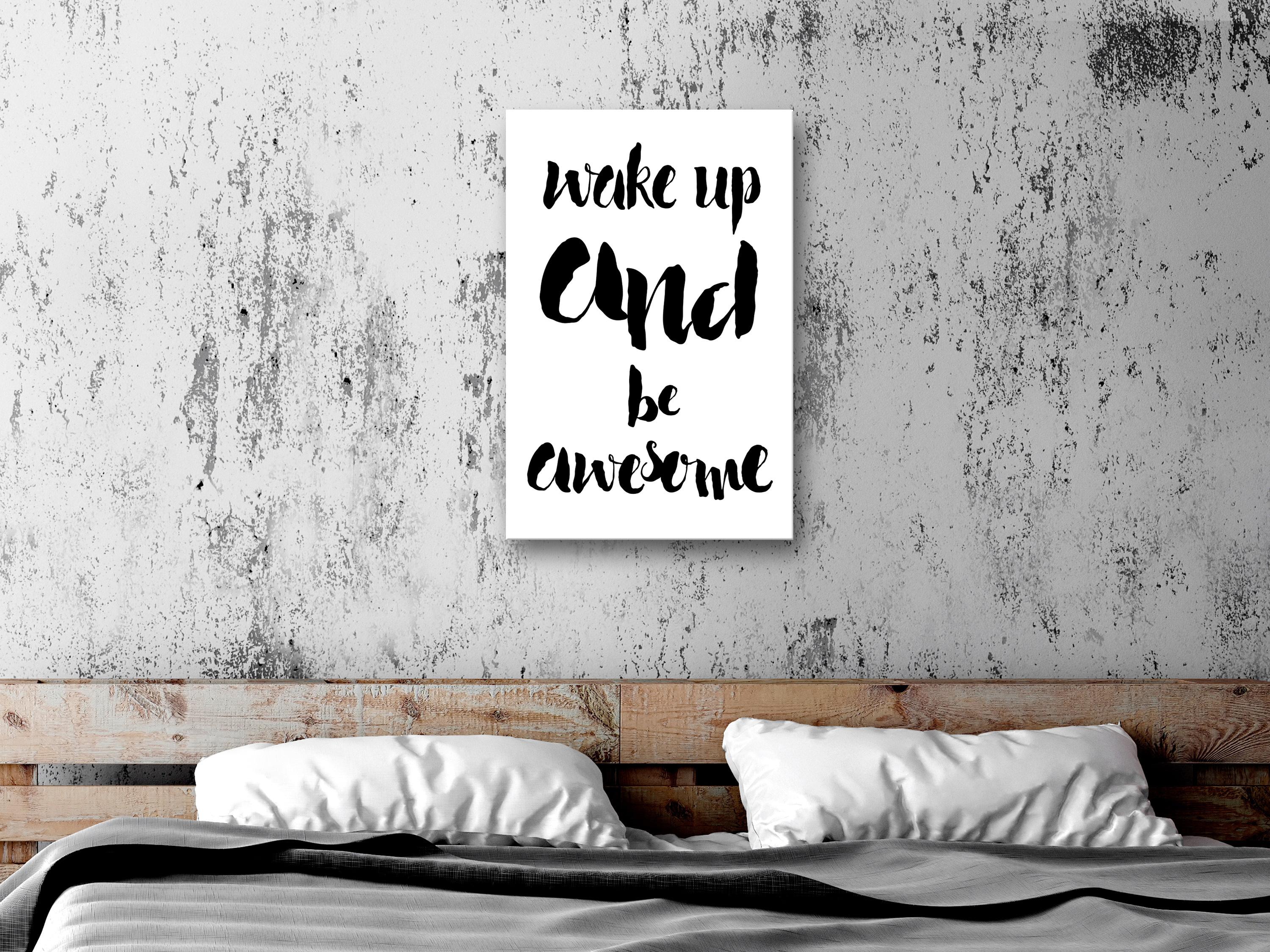 Billede - Wake up and Be Awesome (1 Part) Vertical - 20 x 30 cm - På italiensk lærred billede